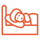 Icon graphic of patient resting in bed.